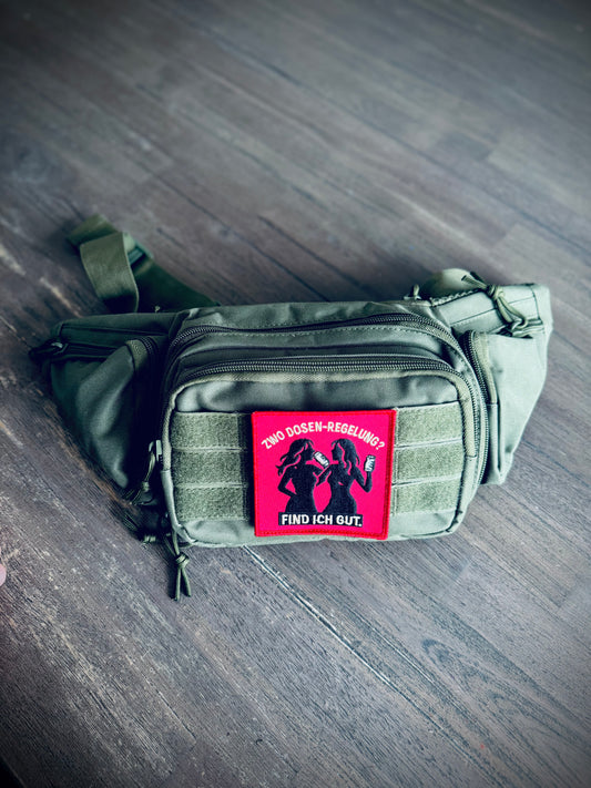 Taktische DuschBierTasche mit Zwo-Dosen-Regelung Patch in Oliv